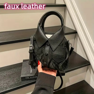 Women'S Retro Square Handbag with Detachable Adjustable Strap