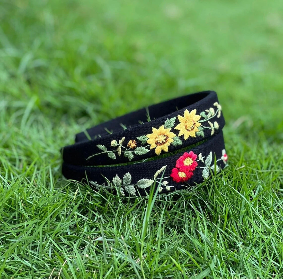 Floral Embroidered Headband Cute Embroidery Hairband